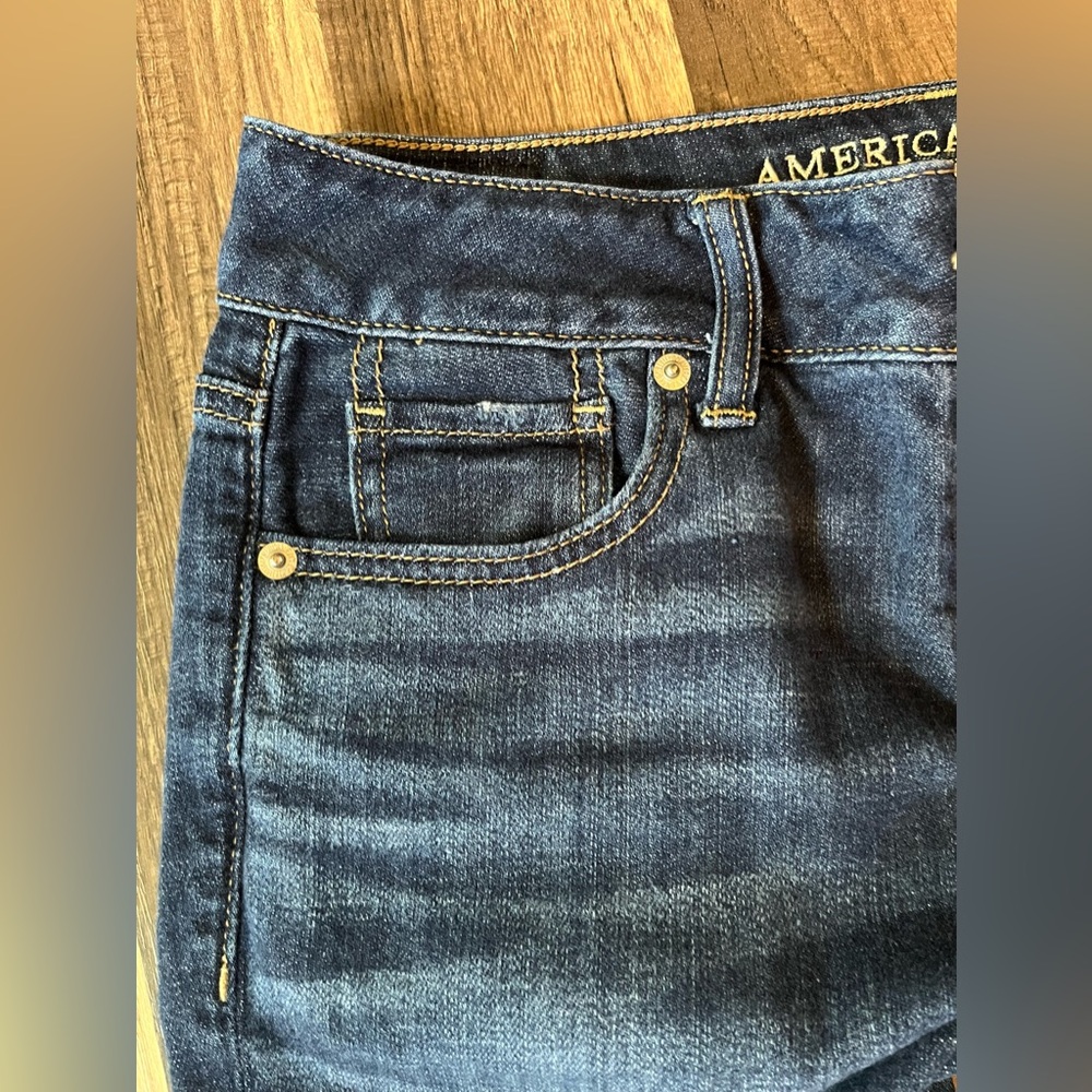 American Eagle Outfitters Tomgirl Distressed Button Fly Jeans SZ 0 - Picture 5 of 11